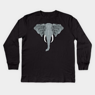 Geometric Elephant Kids Long Sleeve T-Shirt